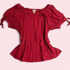 Red Polka Dot Women's Top